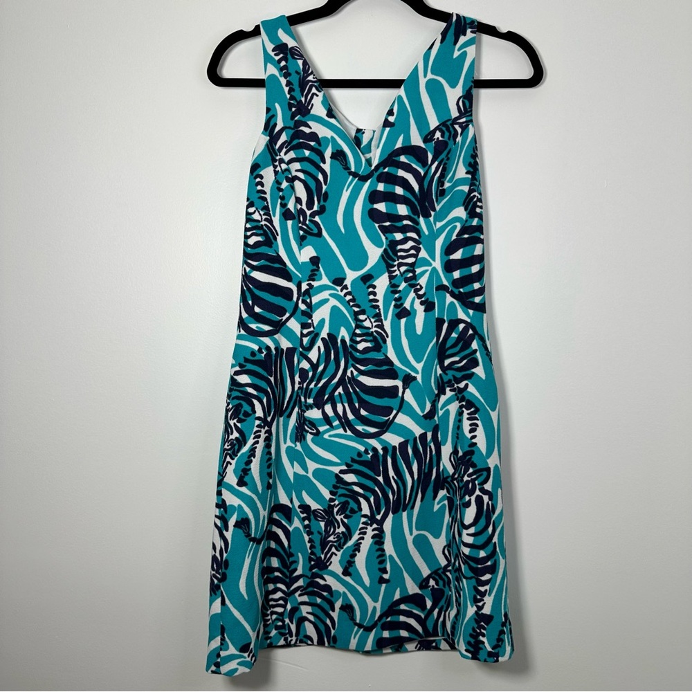 Lilly Pulitzer Women's Madeline I’m Game Zebra Dress Size 2 - Picture 2 of 7